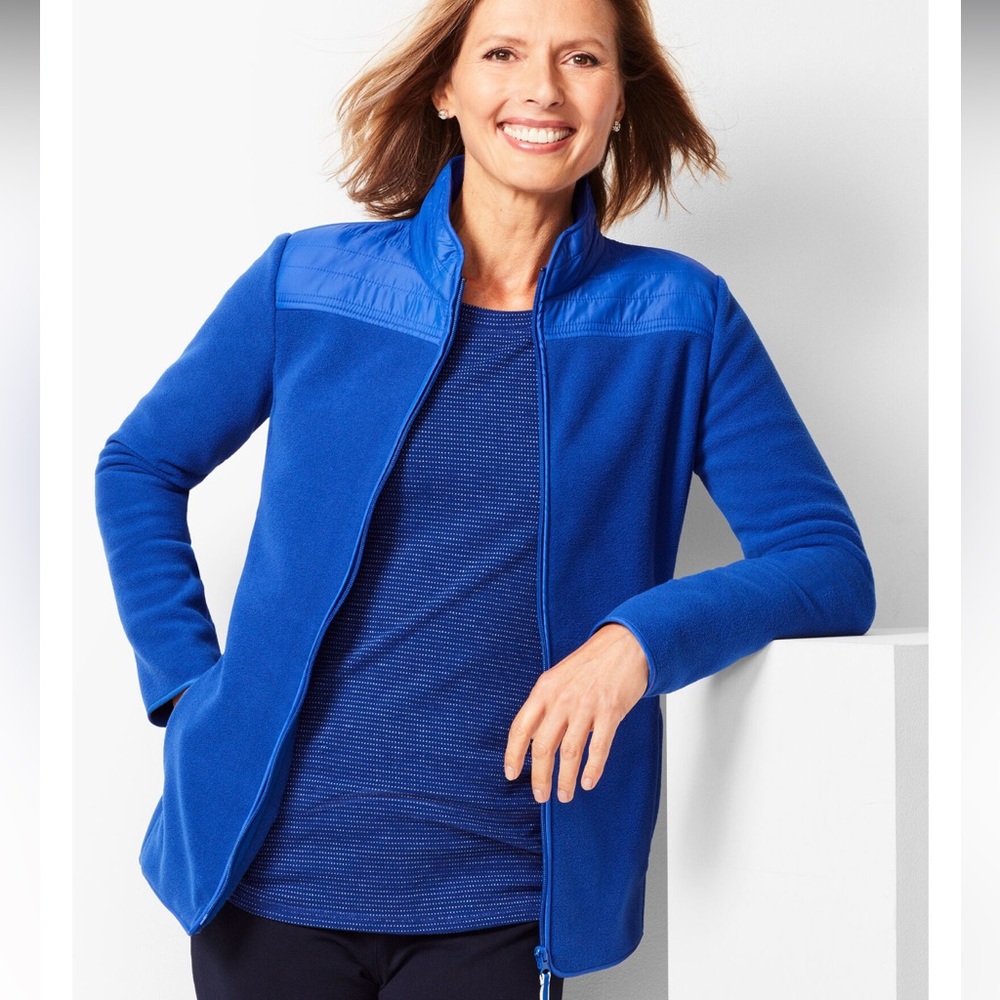 Talbots Petite Solid Polar Fleece Jacket